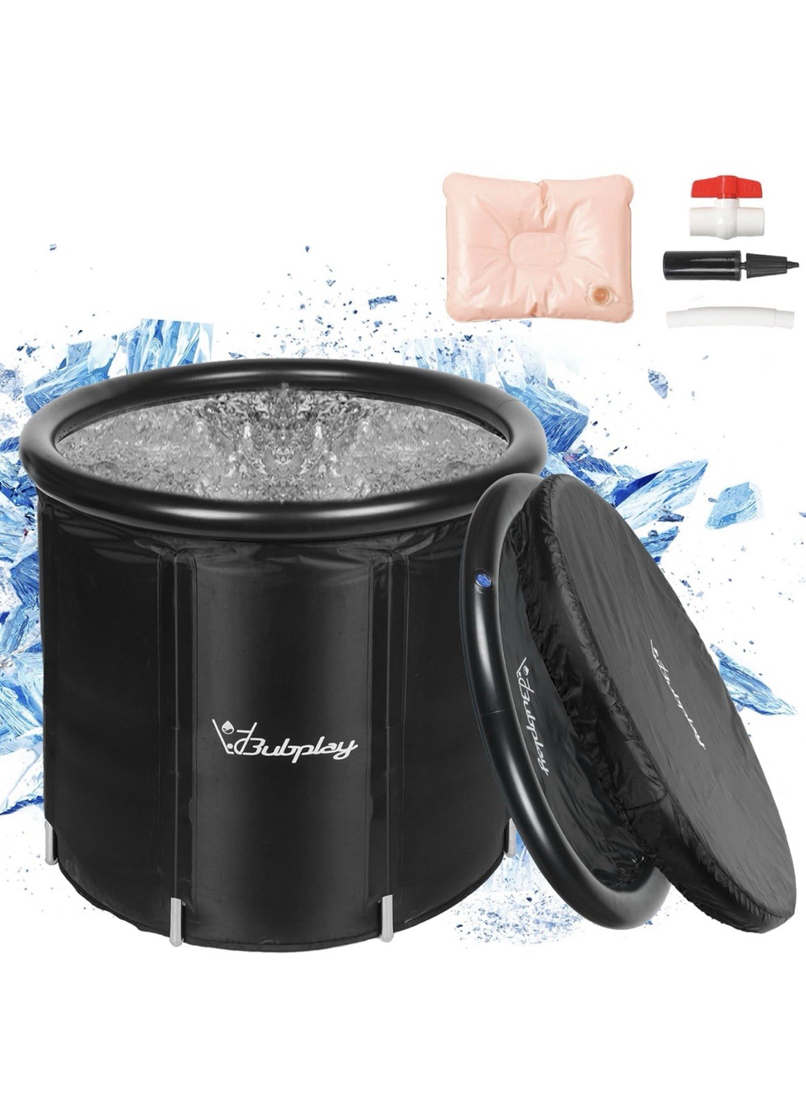 XL Ice Bath Tub for Athletes & Adults – 105 Gallons Tub, 105GAL, Black