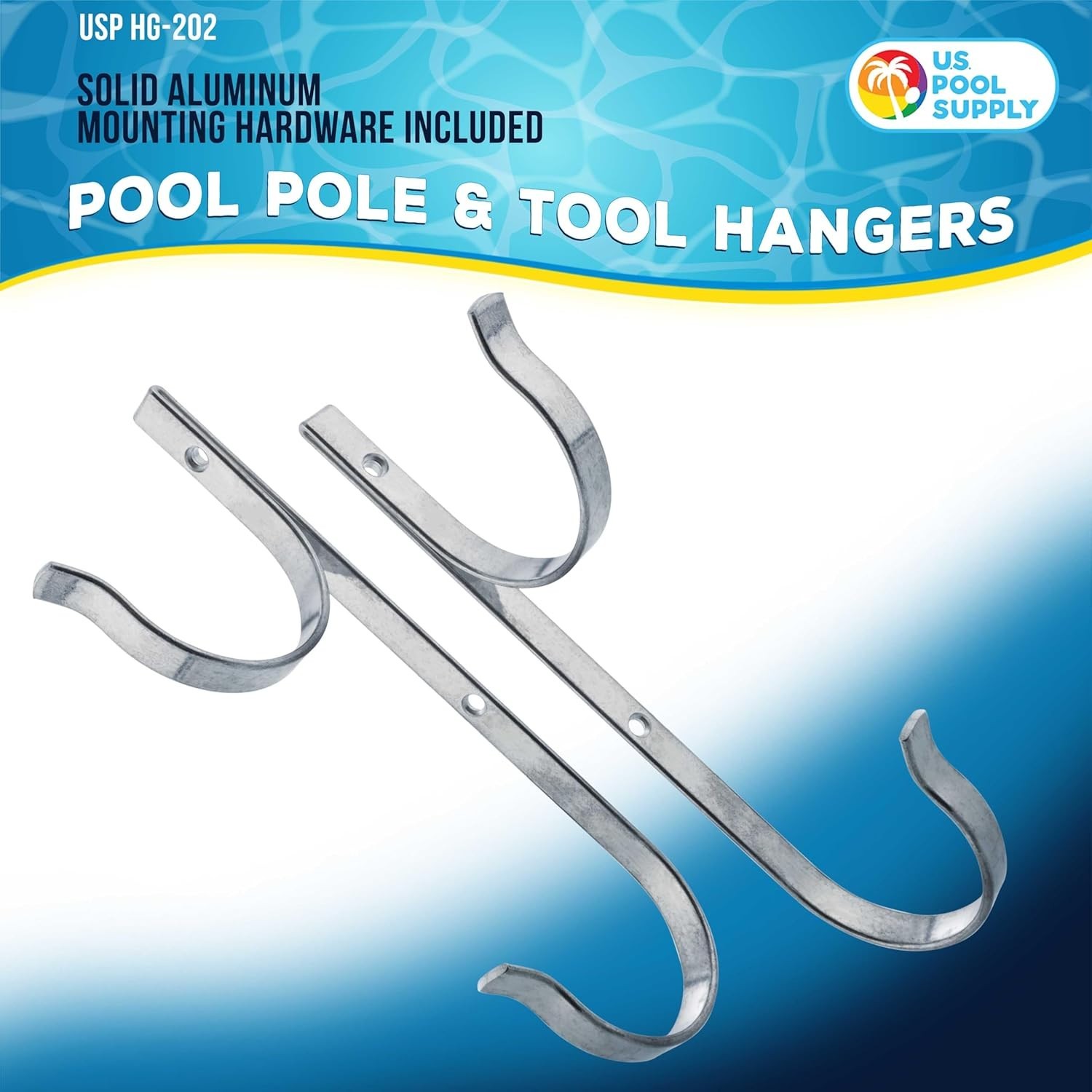 Pool Pole Hanger – 2 Aluminum Pool Hooks for Poles – Equipment Fence Hook for…
