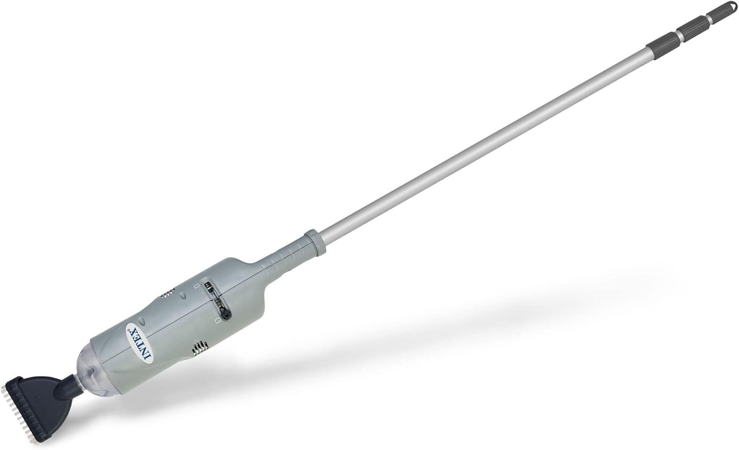 INTEX Rechargeable Handheld Pool Vacuum Cleaner with 94” Telescoping Pole, 2 Bru