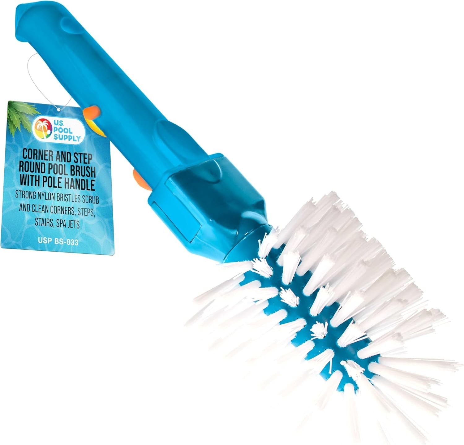Pool Brush Head for Inground Pools, Hot Tub, Spa – Corner and Step Pool Scrub…