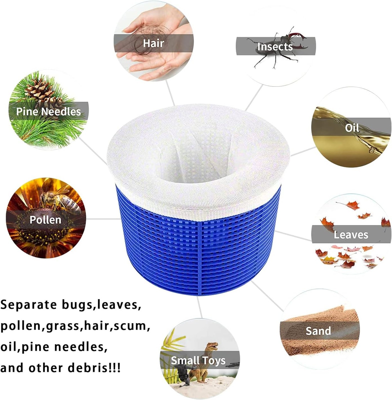 Pool Skimmer Socks 100 Pack Ultra Fine Mesh Inground Above Ground Pool Filter
