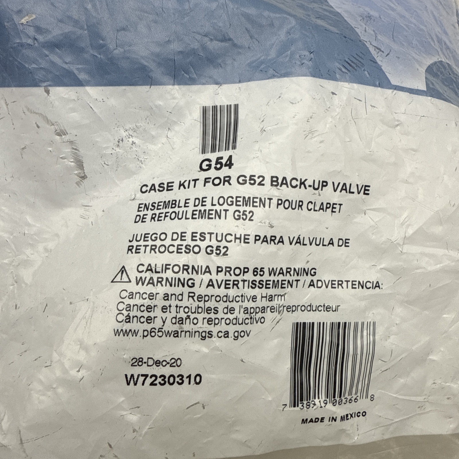 G54 Case kit Replacement Kit For the G52, 380/280/180 Cleaner *READ