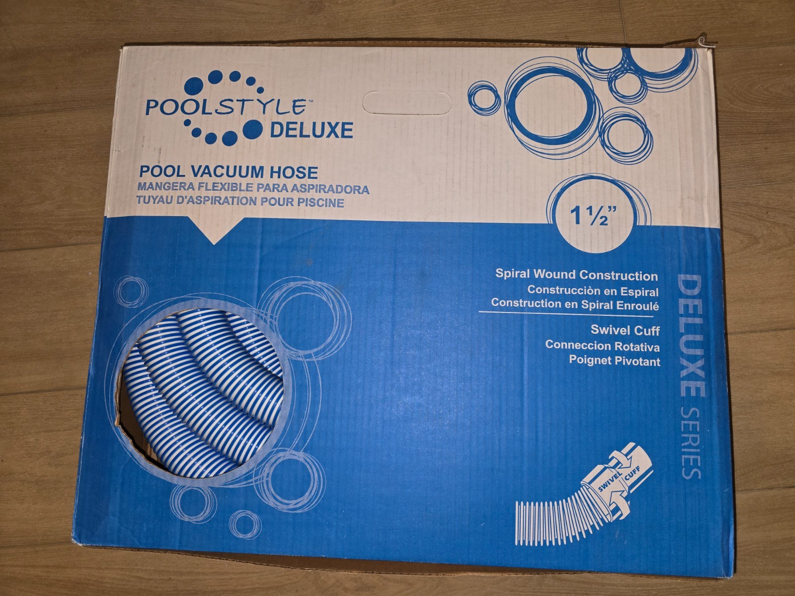PoolStyle Deluxe 1.5&Prime; x 40&prime; Vacuum Hose & Swivel Cuff #PSL-40-8240 Swimming Swim