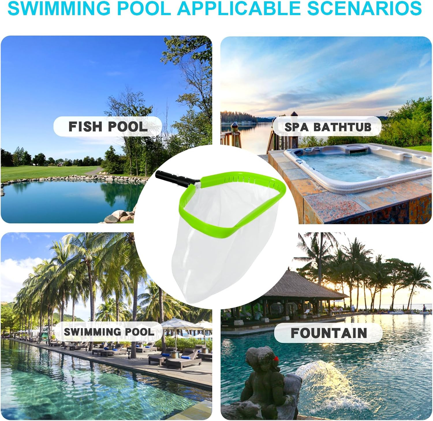 Professional Ultra Fine Mesh Pool Leaf Skimmer Net for Cleaning