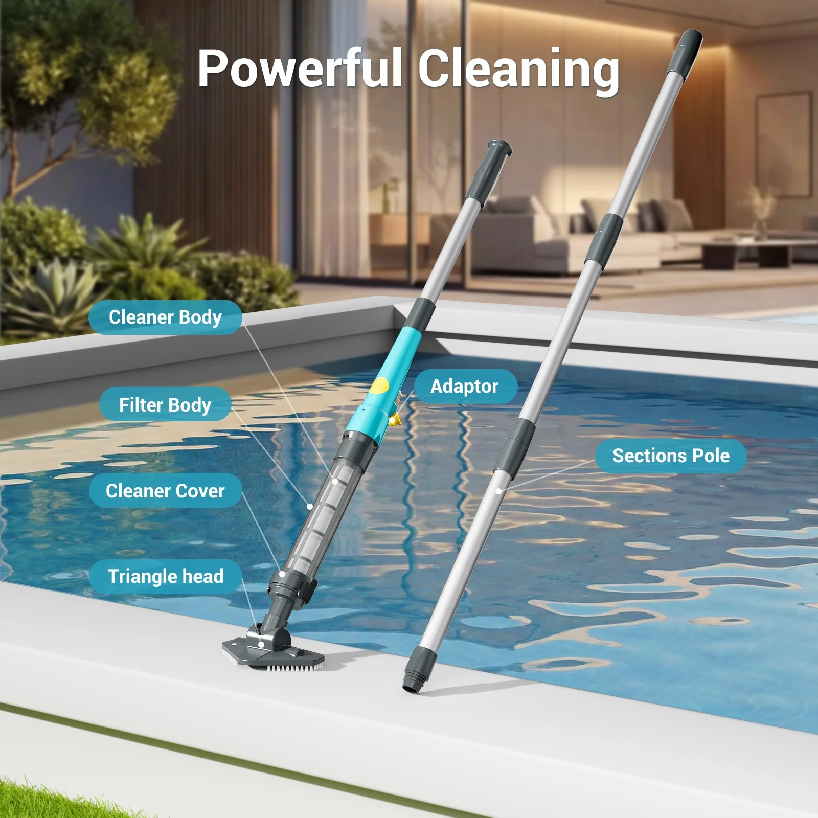 Cordless Pool Vacuum Handheld Inground Above Ground Pools Hot Tubs and Spas