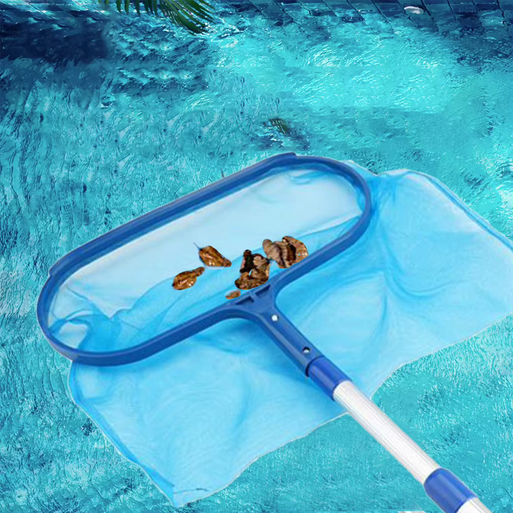 Pool Skimmer Net Fine Mesh Leaf Rake Deep Bag with Pole Adapter Cleaning