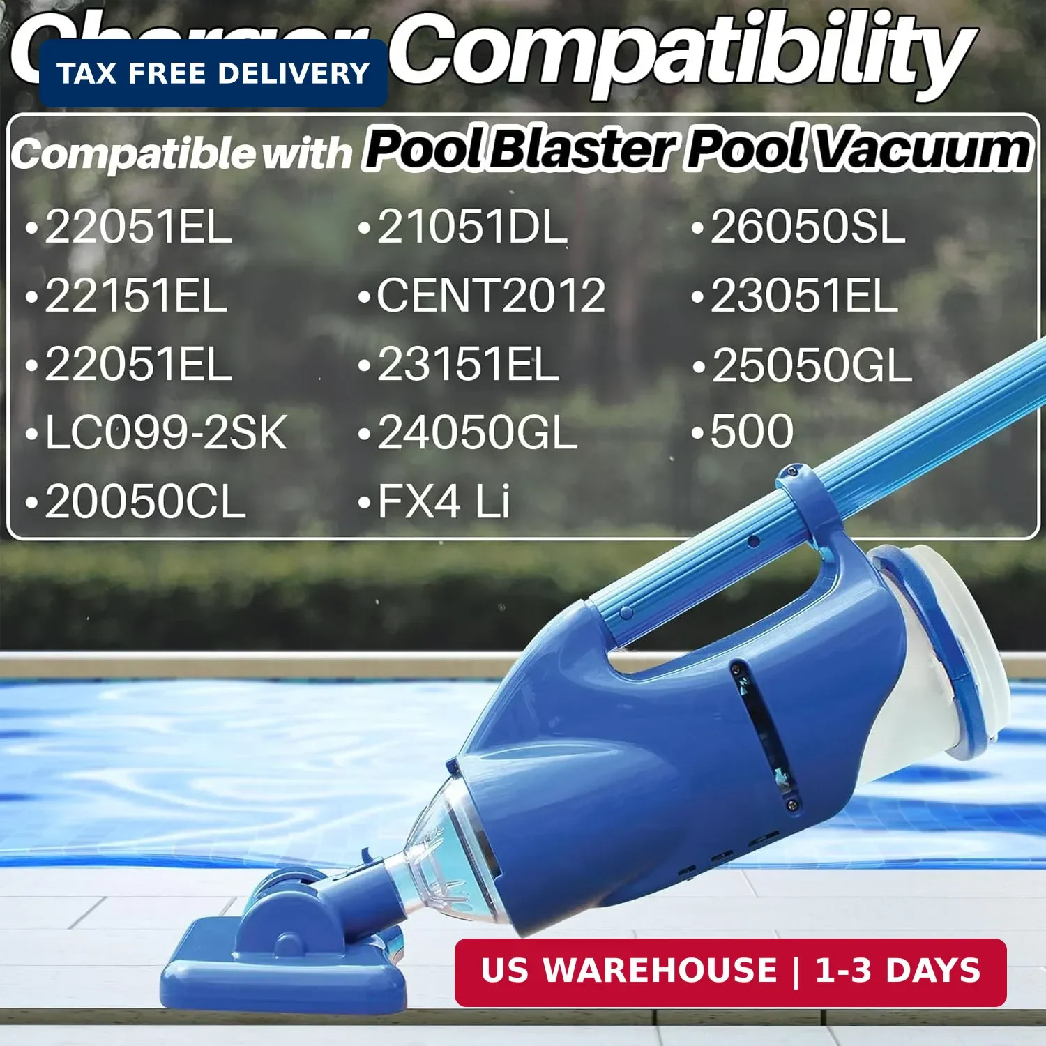 Power Cord for Pool Blaster Charger Compatible with Pool Blaster Vacuum 22151EL