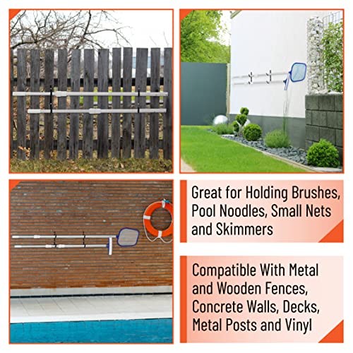 Pool Pole Hanger – 2 Pack, Pool Equipment Hooks for Poles and Hose,