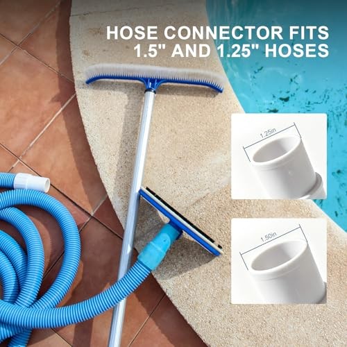 Pool Hose Adapter Connector 1-1/4&Prime; to 1-1/2&Prime; for Cleaning Pool Cleaner – White
