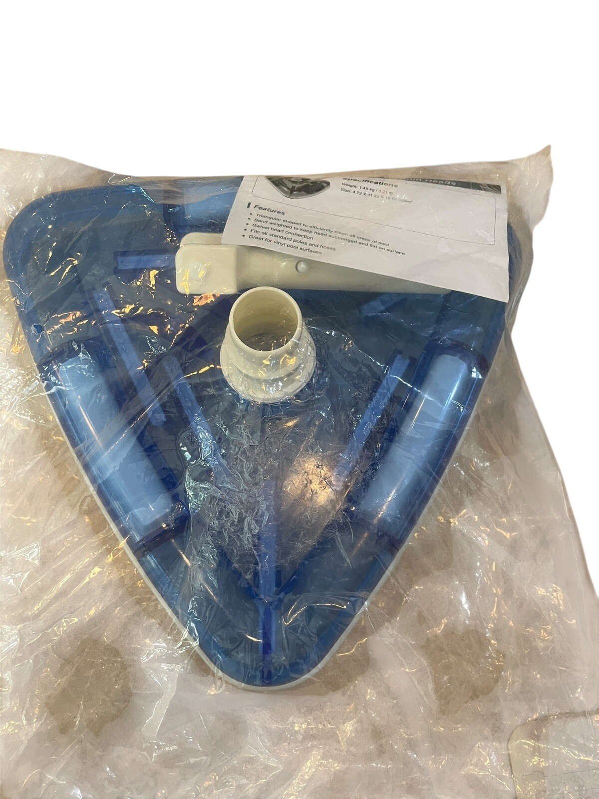 Pool Cleaner Tri-Vac Triangular Vacuum Head With Brush for Pool