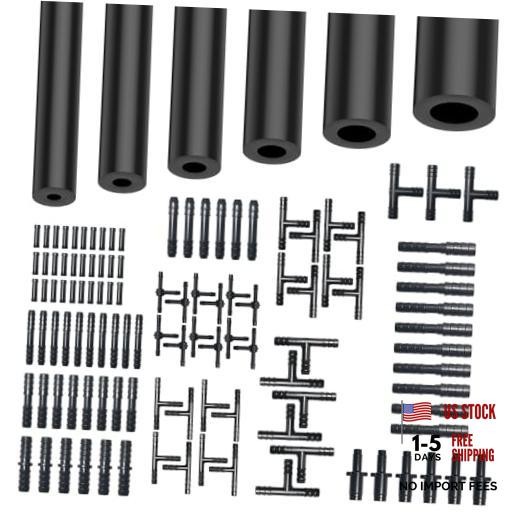 Silicone Vacuum Hose Kit – 6PCS 5FT Vacuum Line (1/8&Prime; 5/32&Prime; 3/16&Prime; 1/4&Prime; Black