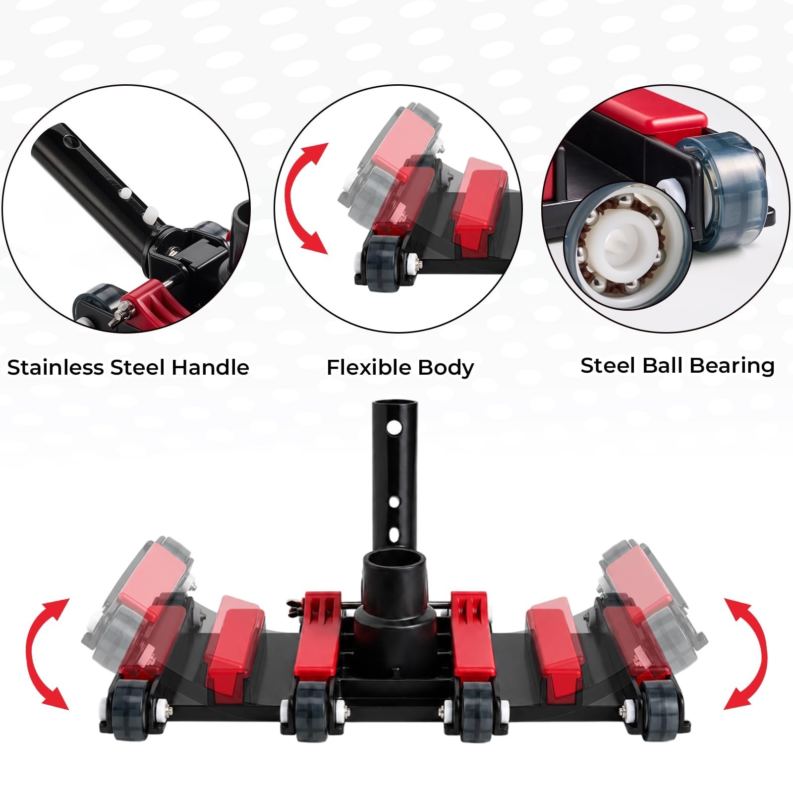 Extra-Wide 14&Prime; Weighted Pool Vacuum Head with Wheels – Heavy-Duty Deep Cleaner