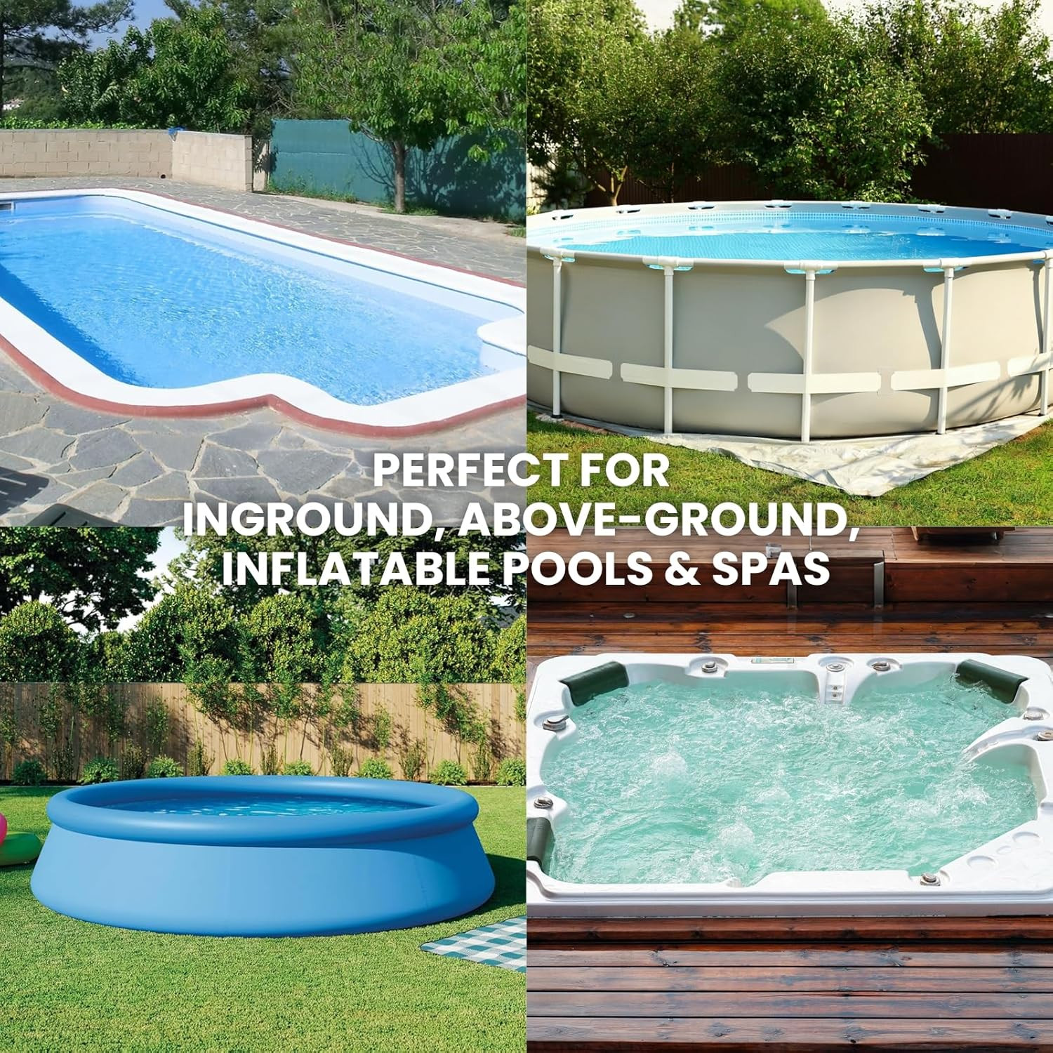 14&Prime; Weighted Pool Vacuum Head with Wheels, Flexible Manual Pool Cleaner with Bot