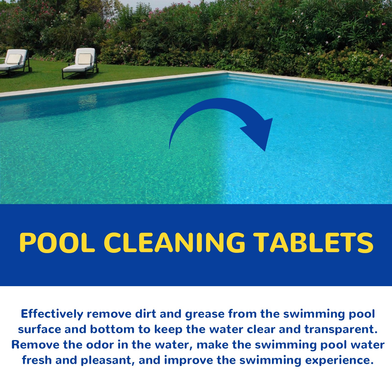 1~5x Multifunction Pool Cleaning Tablets for Crystal Clear Water, Clears Cloudy