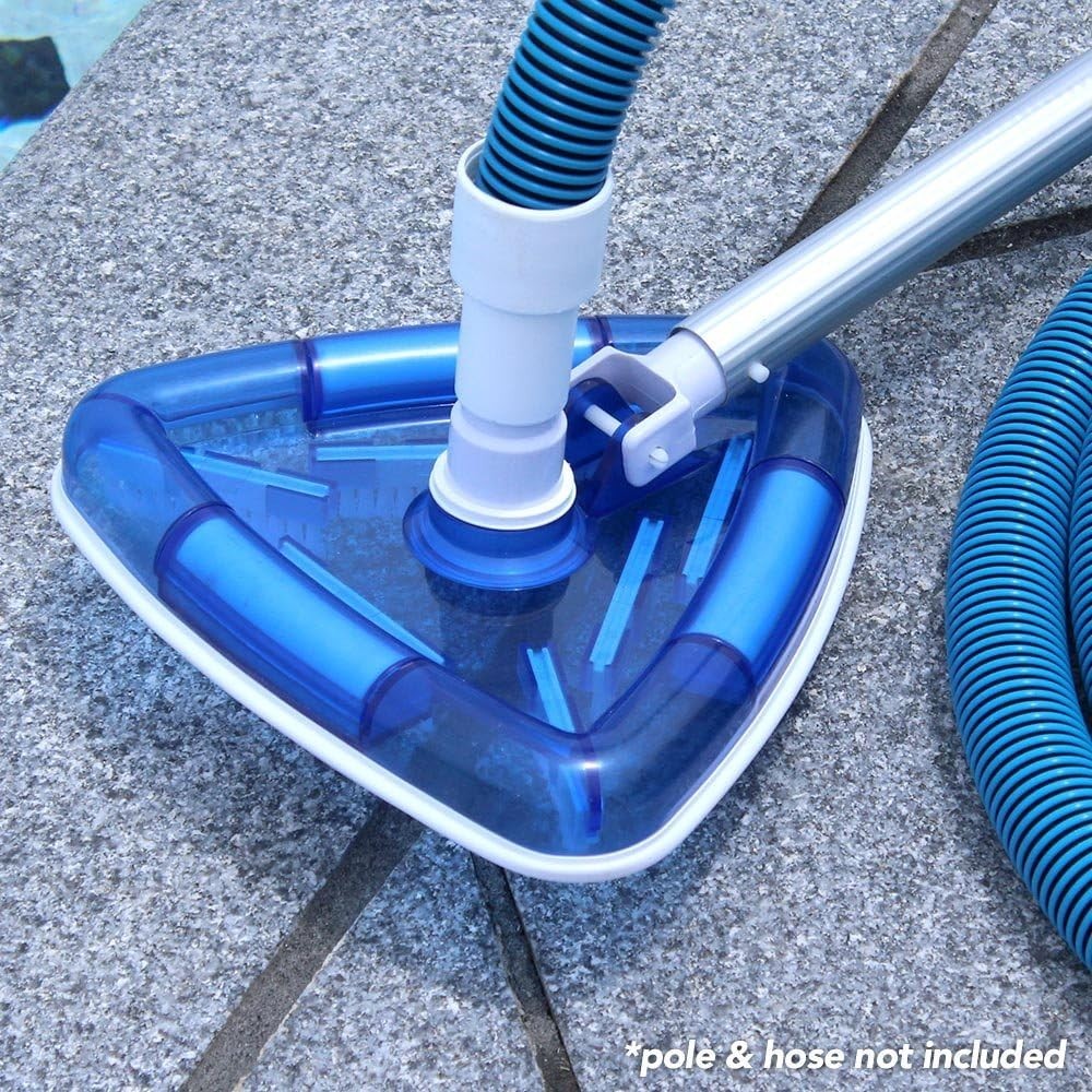Kokido K052 Transparent Triangular Pool Vacuum Head Blue Lightweight