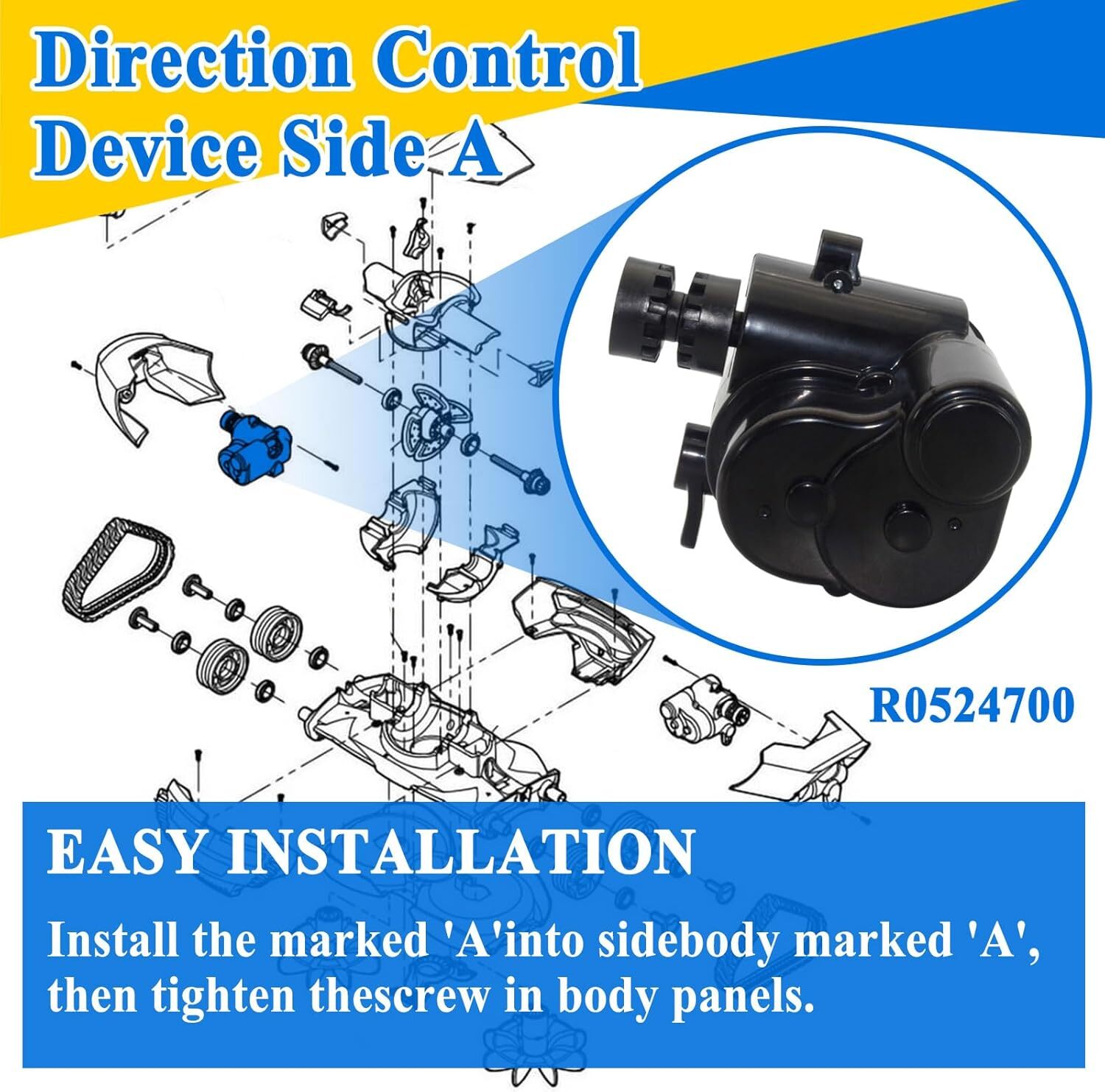 for Zodiac Baracuda MX8 Pool Cleaners R0524700 Side A Direction Control Device