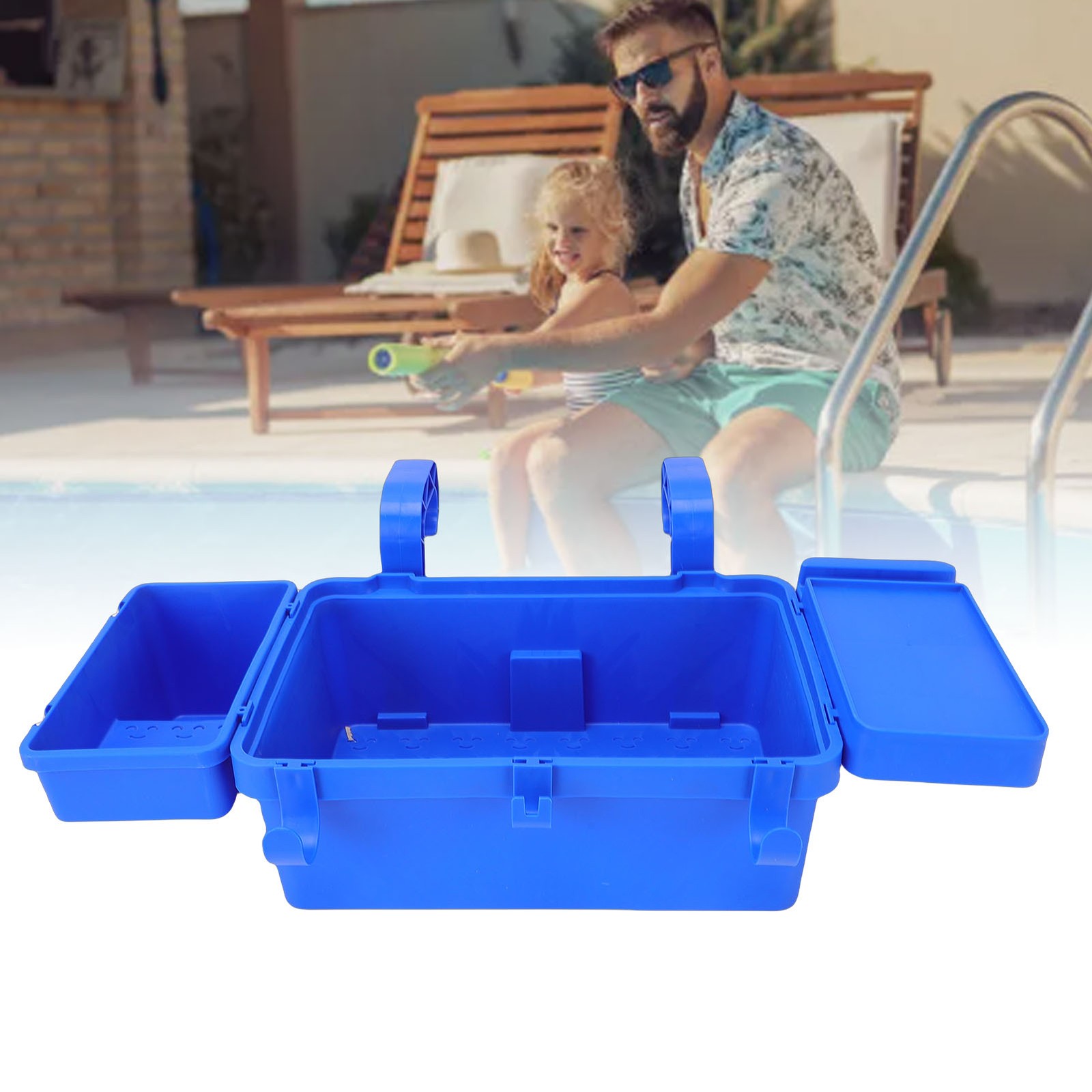 Poolside Storage Basket Detachable Hanging Organizer For Swimming Pool Beach NEW