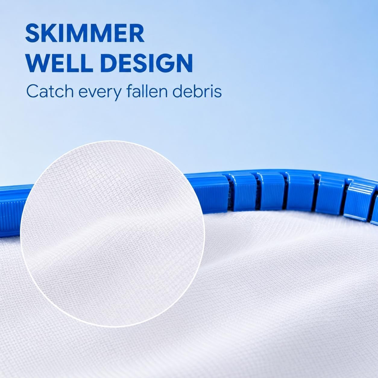 Heavy Duty Deep Bag Pool Skimmer Net Professional Leaf Rake w Fine Nylon Mesh