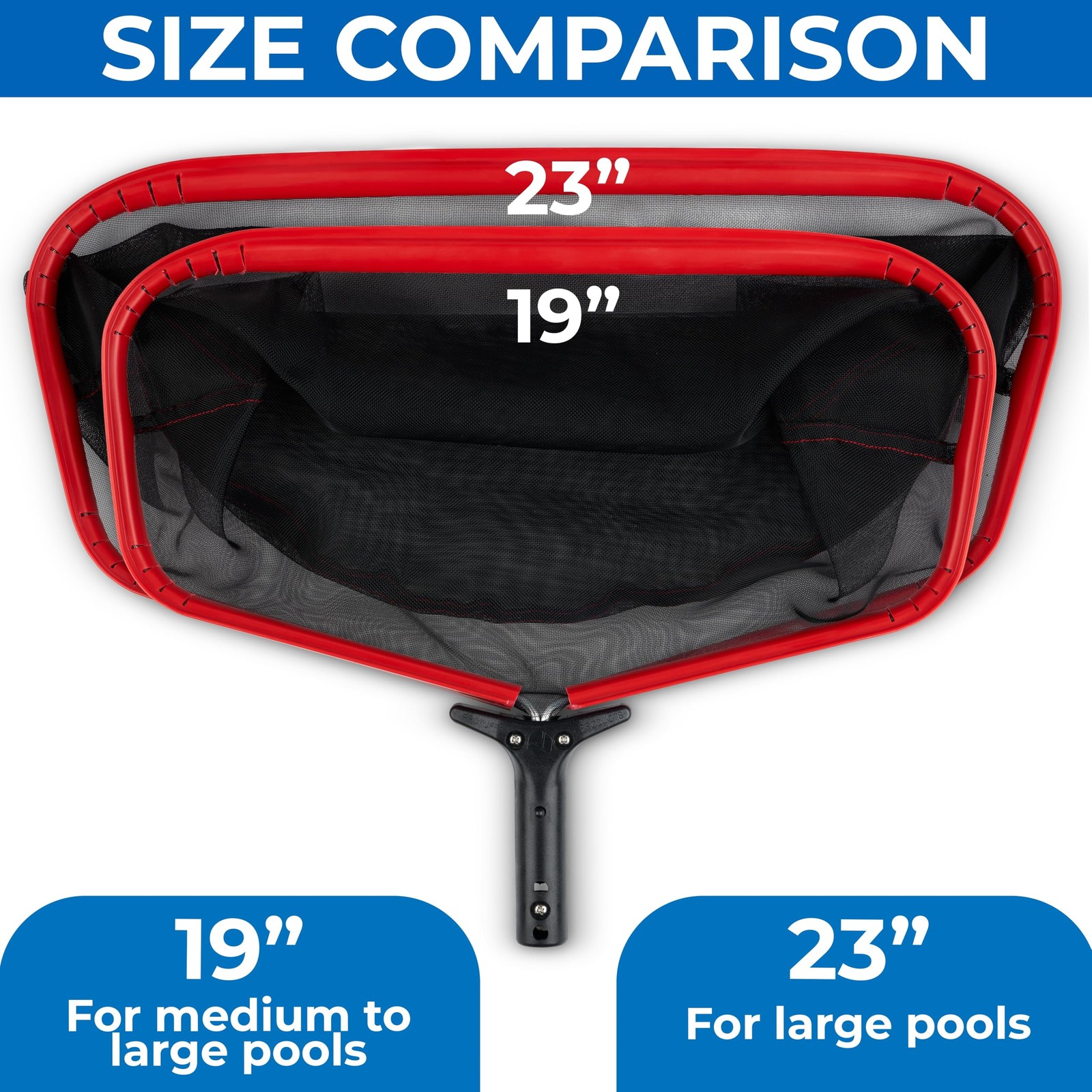 23in Fine Pool Net Wide Pool Skimmer Deep Bag Skimmer Net for Debris