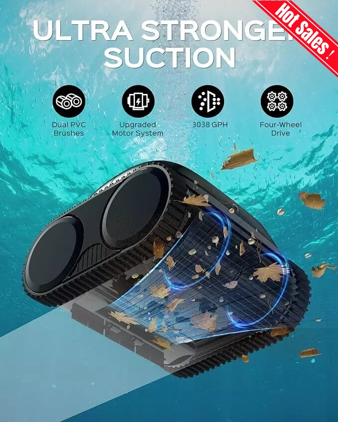 WYBOT C1 Robotic Pool Cleaner Wall Climb Cordless Pool Vacuum Inground Pools