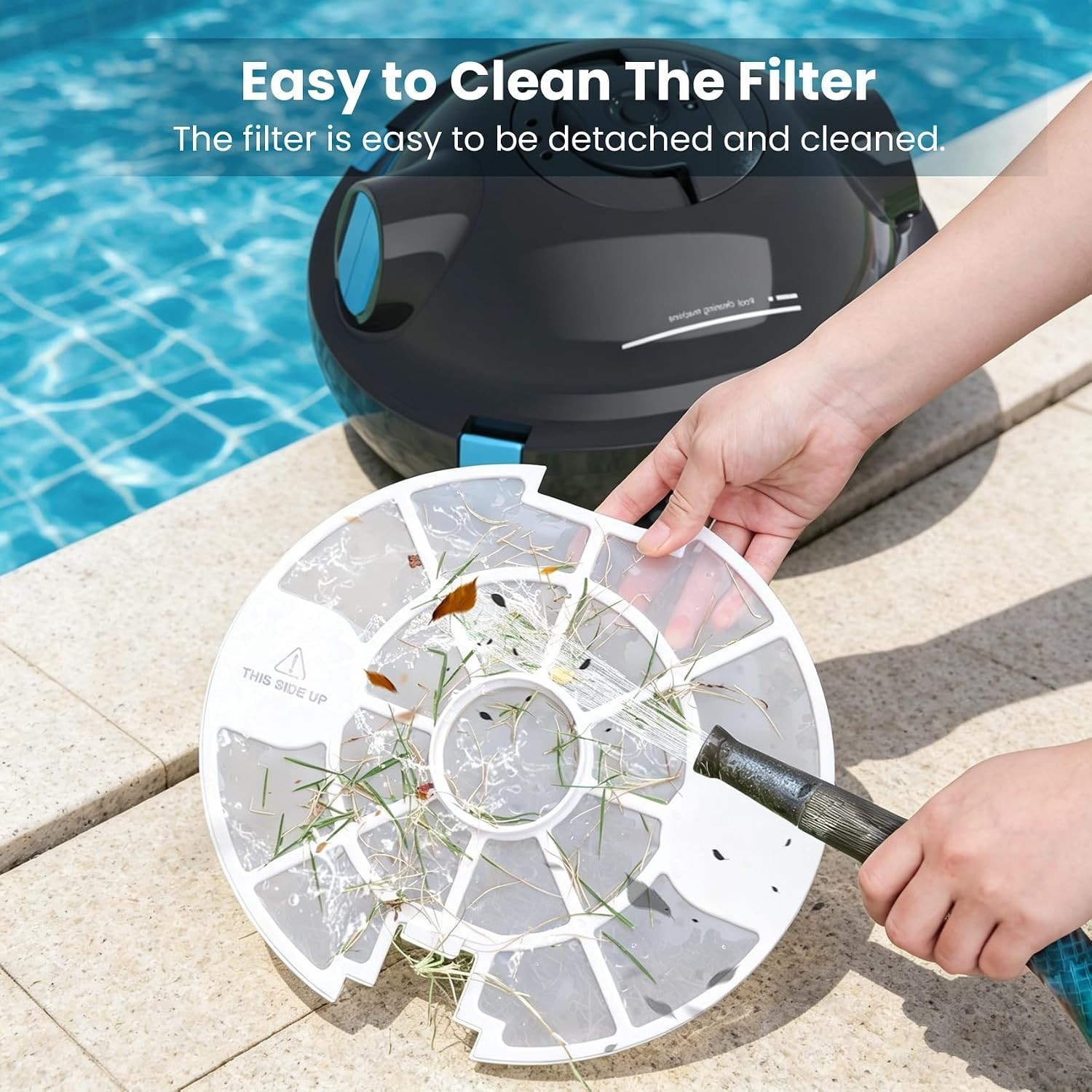 Y10 Pool Vacuum Robot – Lightweight, Self-Parking & 2.2L Capacity Filter