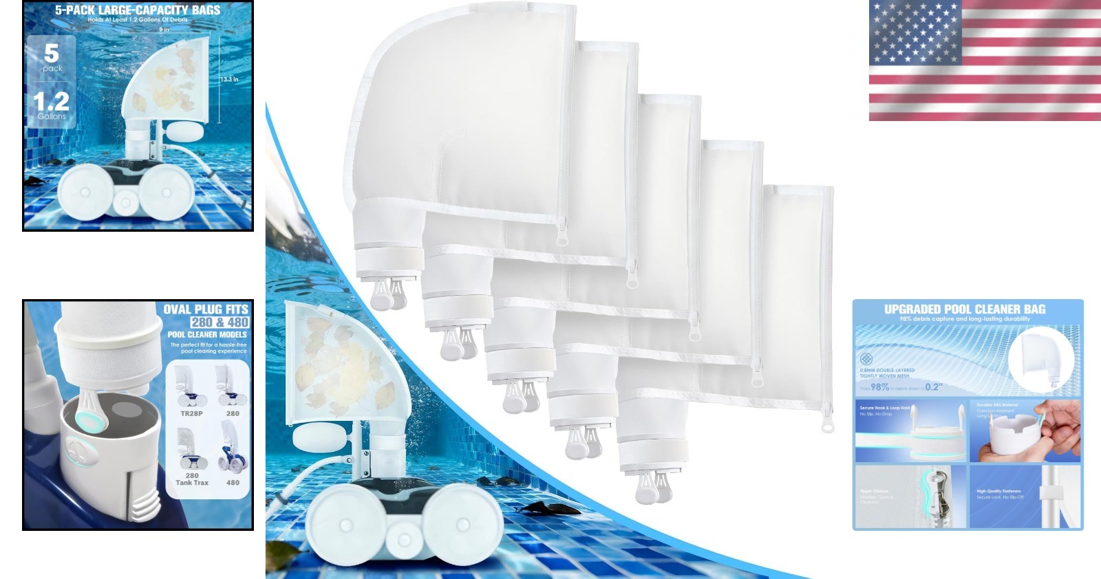 All-Purpose Pool Vacuum Replacement Bags – Secure & Easy Cleaning Solutions