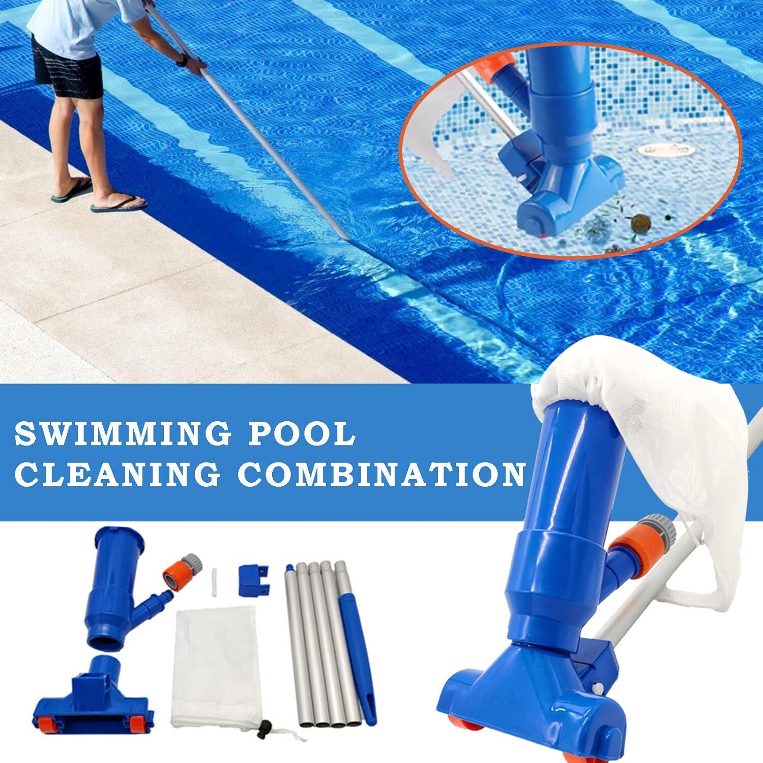 Swimming Pool Spa Suction Vacuum Head Cleaner Cleaning Kit Pool Accessories Tool