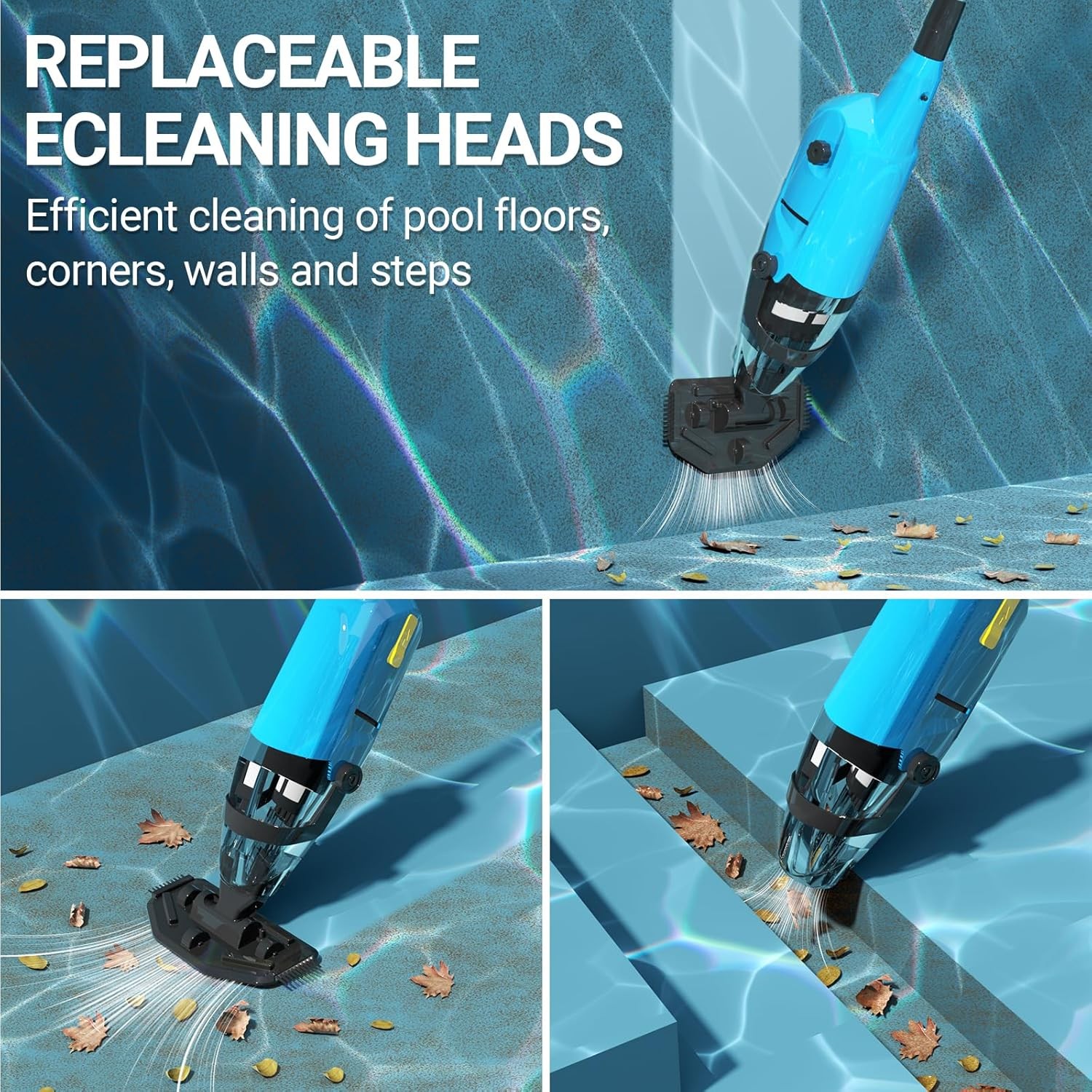 Pool Vacuum for above Ground Pool, 18GPM Powerful Suction/87” Extension Pole/60M
