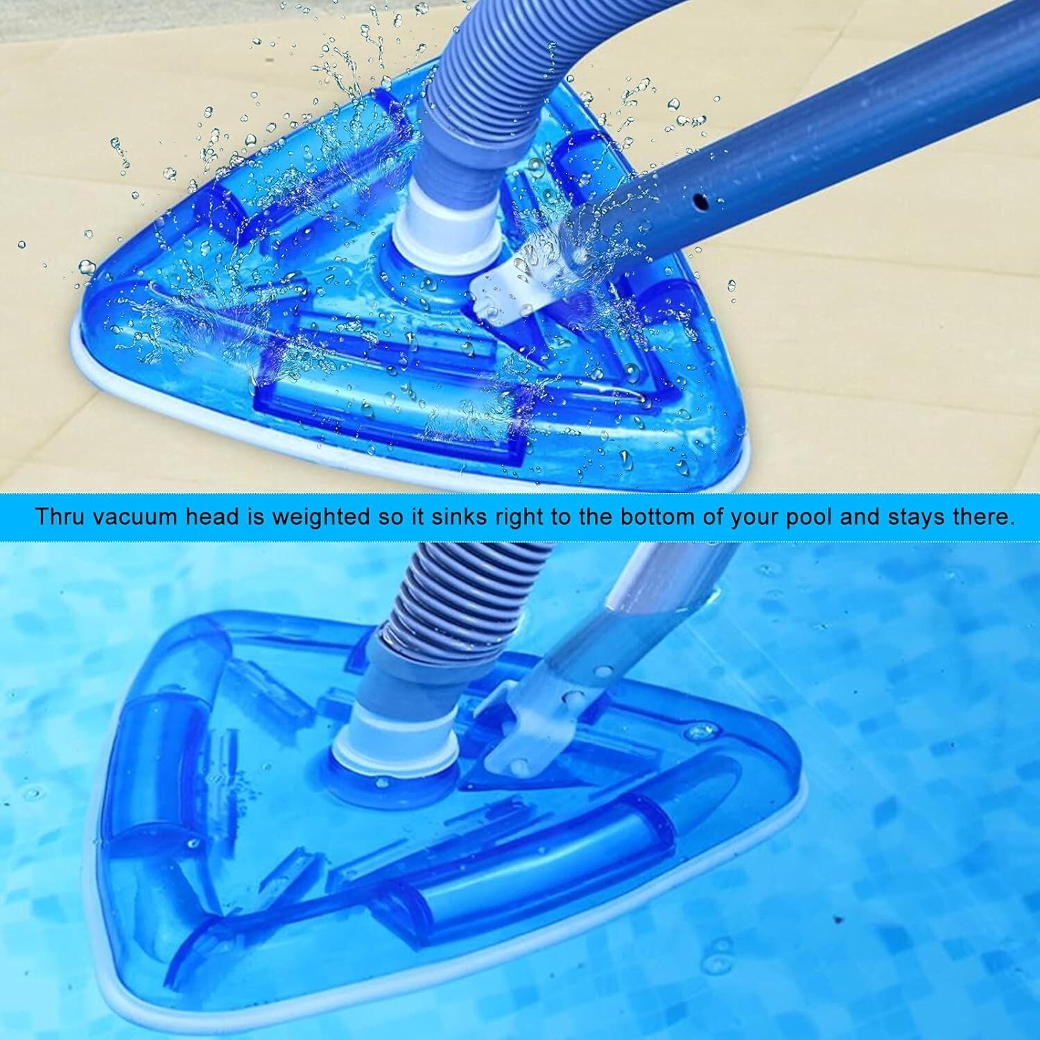 11&Prime; Weighted Pool Vacuum Head, Pool Cleaners Vacuum Head with Nylon Side Bristle