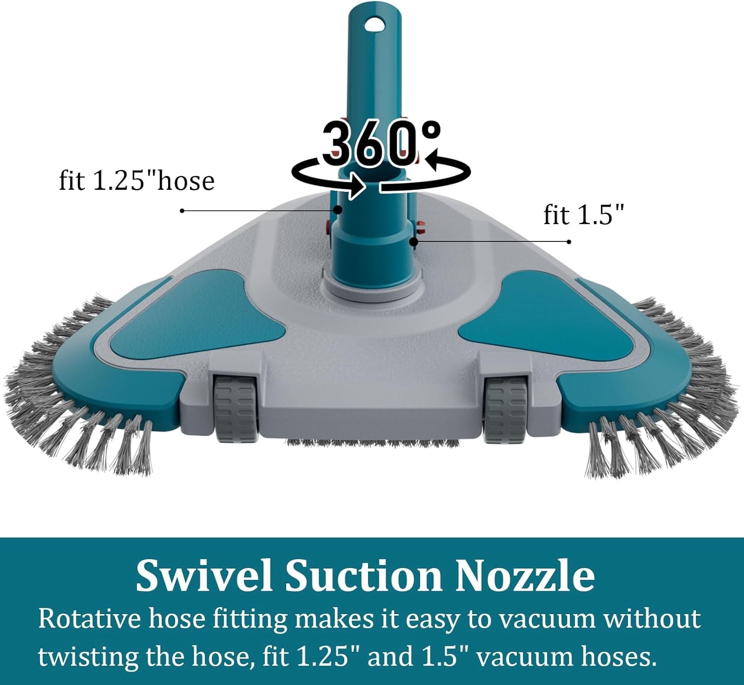 Upgrade Pro Weighted Triangular Pool Rotative Triangle Vac Head, Green