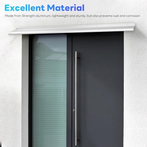 -Pack 4&Prime; Extra-Wide Door Rain Drip Guard, 5&Prime; L Heavy Duty 52in-Silver 2