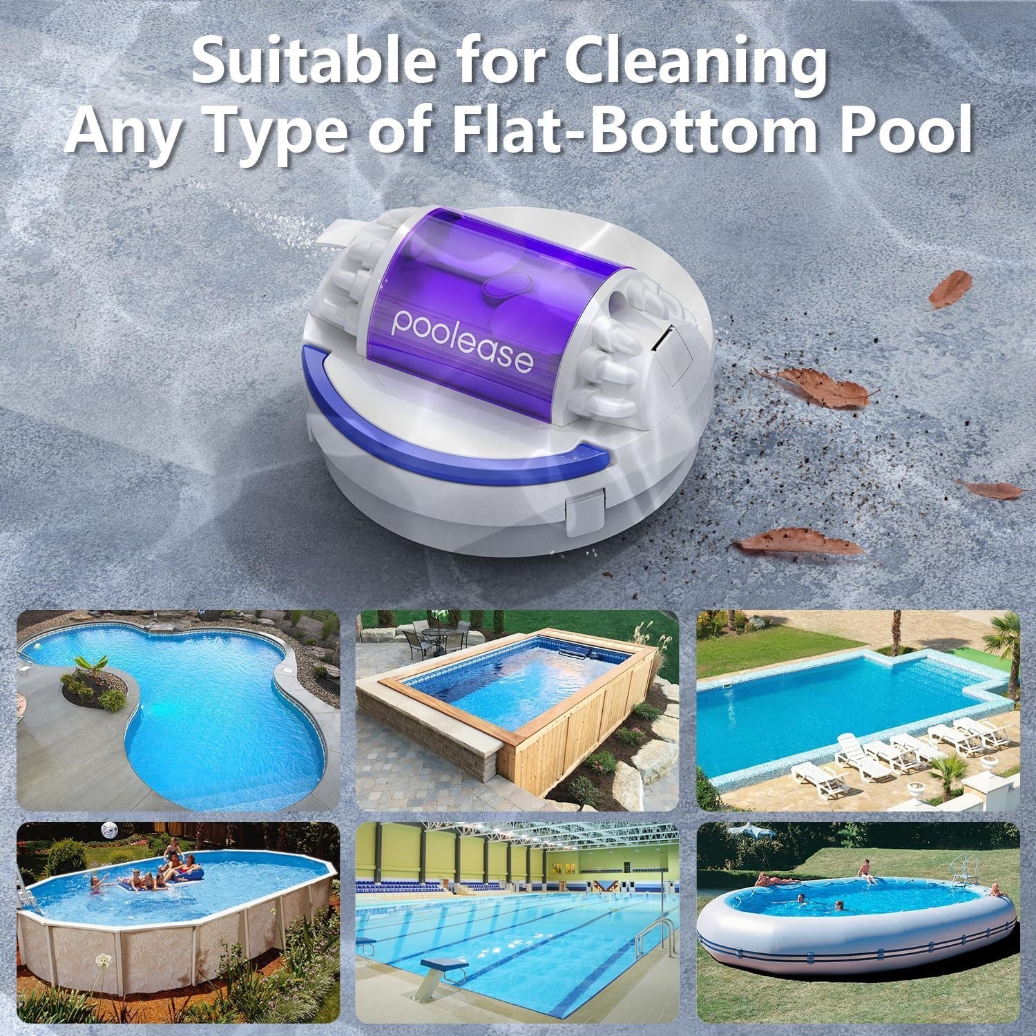 Poolease X1 Cordless Robotic Pool Cleaner Pool Floor 2600mAh 11.1V CE