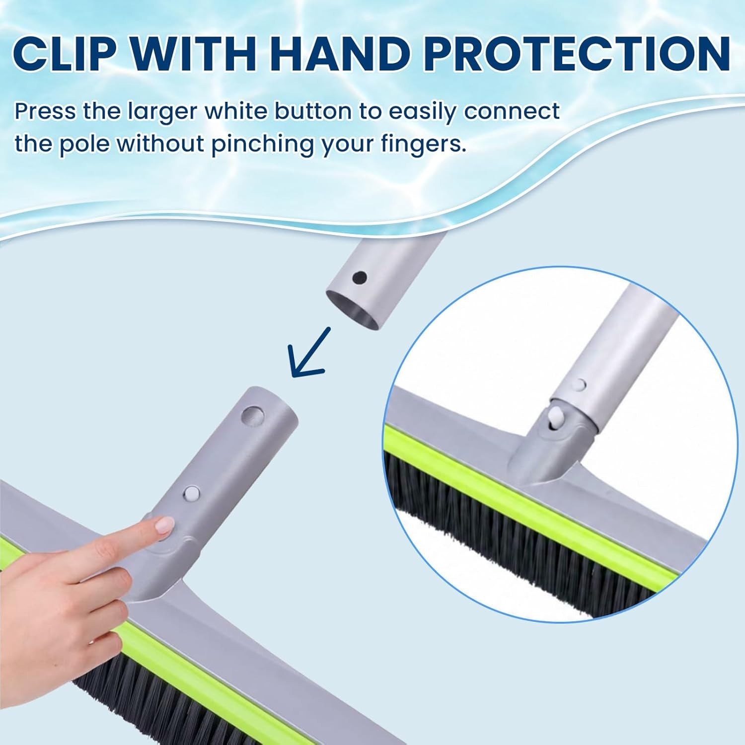 Curved Edge Pool Cleaning Brush – 17.5&Prime; for Inground/Above Ground Pools