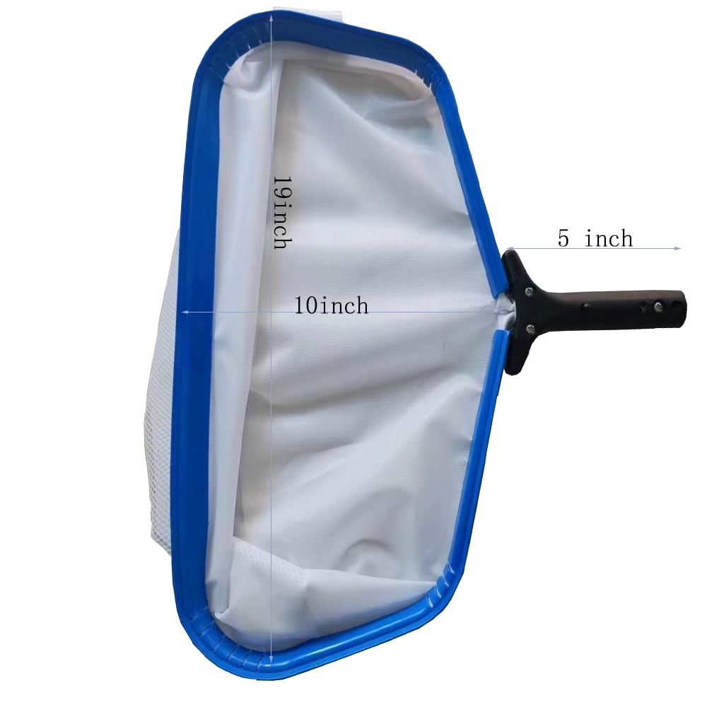 Pool Zing Professional 19&Prime; Fine Mesh Skimmer Net – Triple White & Blue