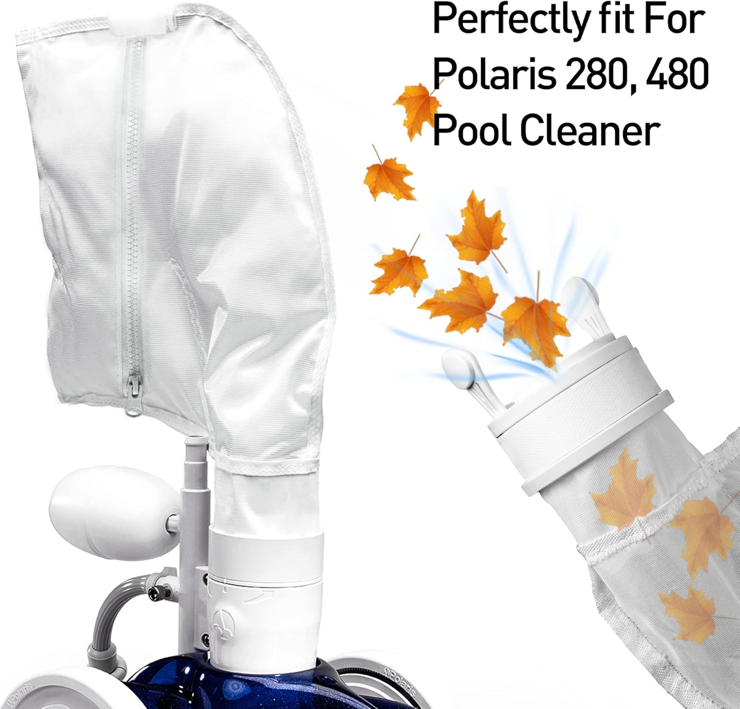 Nylon Mesh Pool Cleaner Bags,Bag Zipper Replacement for Polaris 280 & 480 Pool C