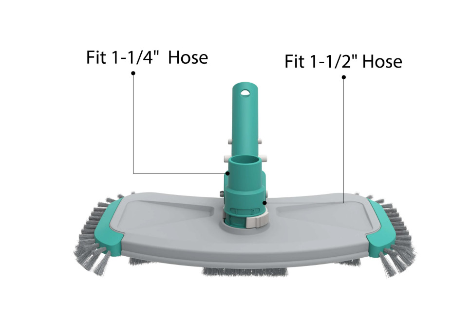 Mainstays Pool Vacuum Head Weighted w/ Brushes Fits 1.25” & 1.5” Hose Blue
