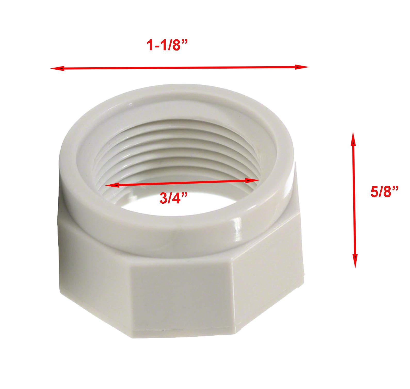280, 380, 480, 180 Pool Cleaner Feed Hose Nut D15 For Zodiac Polaris 6 Pack
