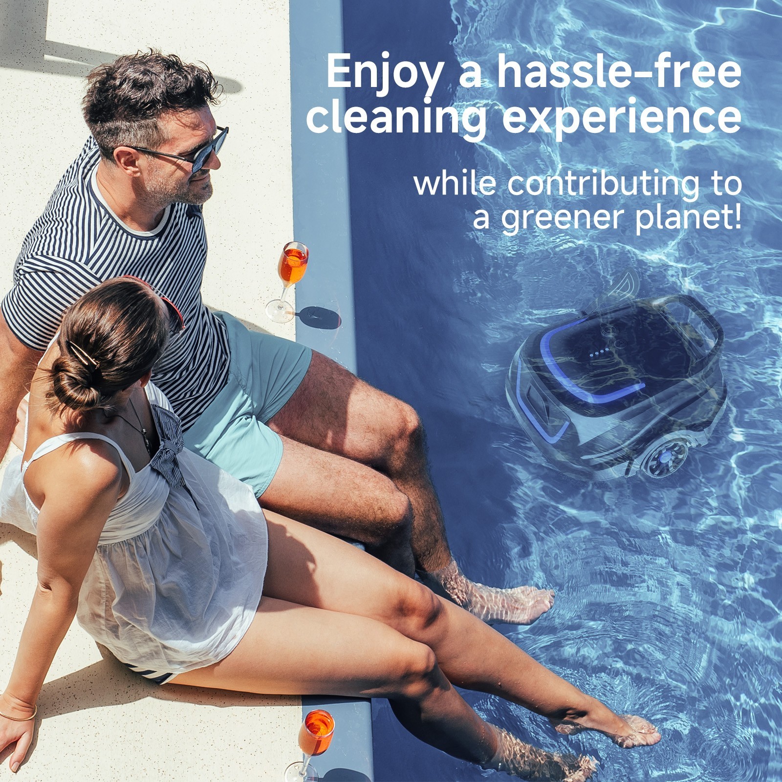 WYBOT A1 Cordless Robotic Pool Cleaner Vacuum Above Ground Flat 120Min AutoPark