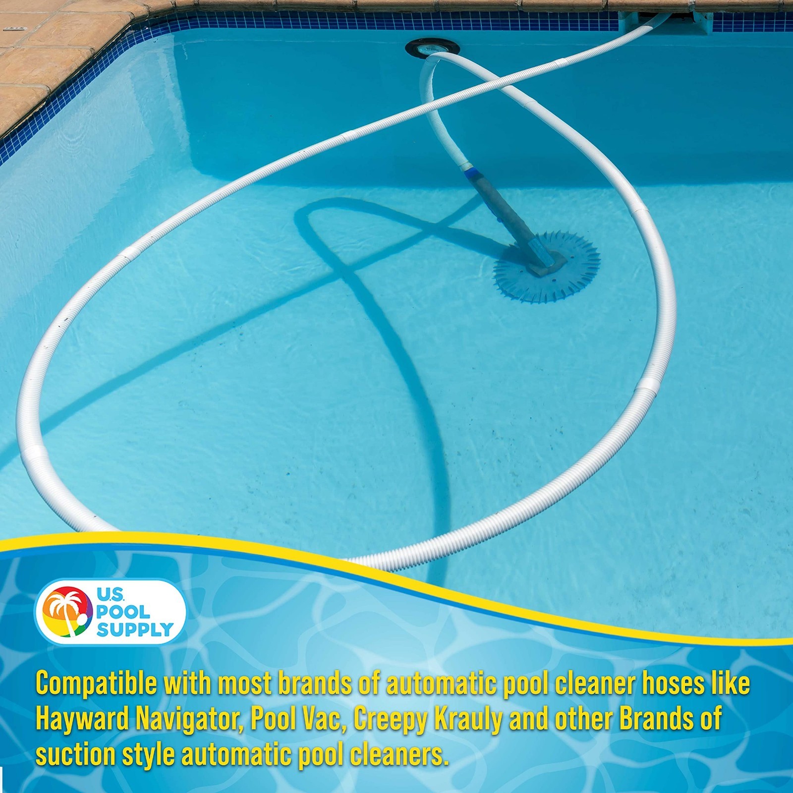 Flexible Pool Vacuum Hose Set – 8 Piece 40&Prime; Spiral Wound Connector, Fits Most In