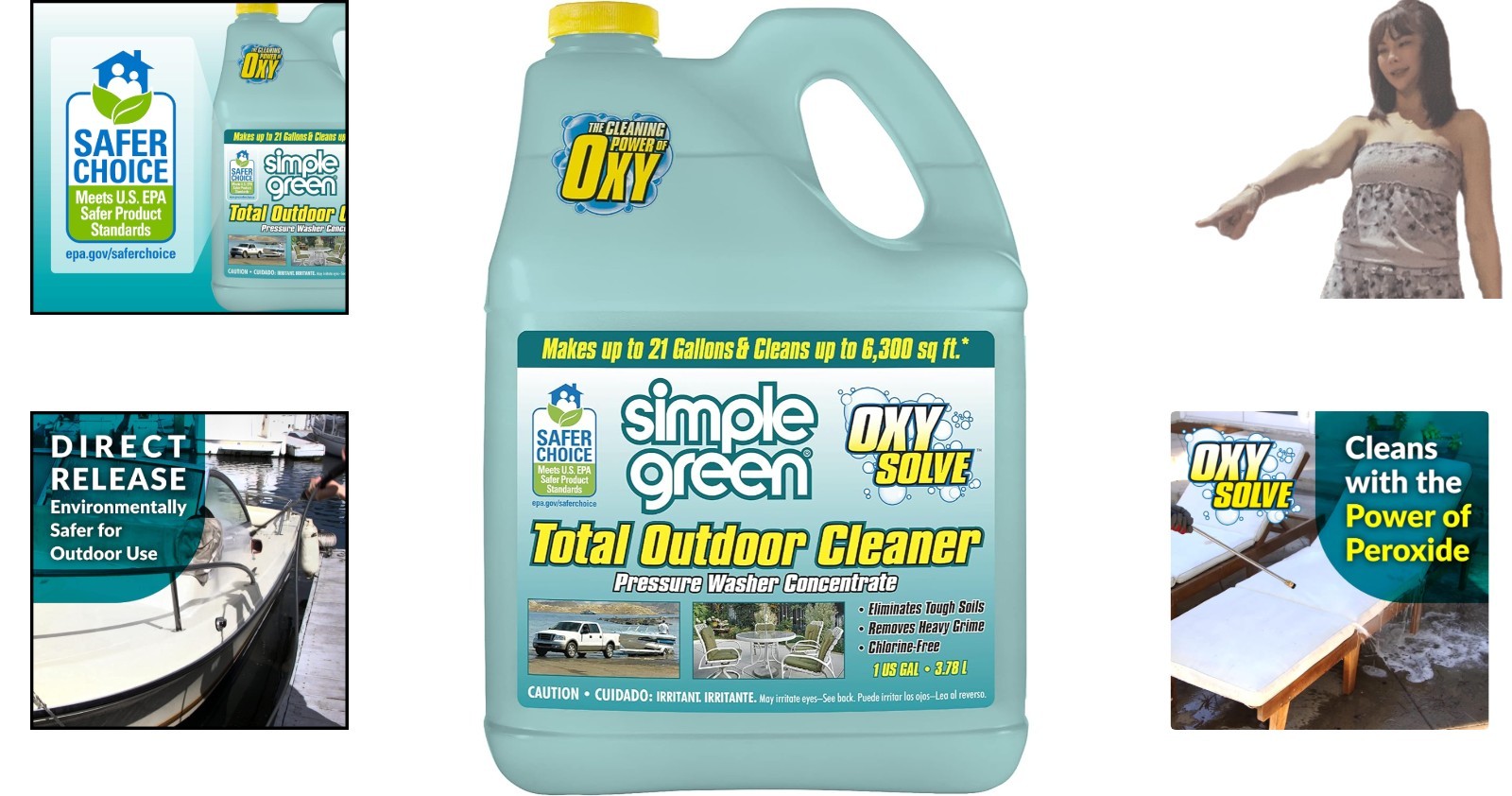 EPA Certified Oxy Solve Total Outdoor Cleaner – Concentrated Formula, 6400 sq ft