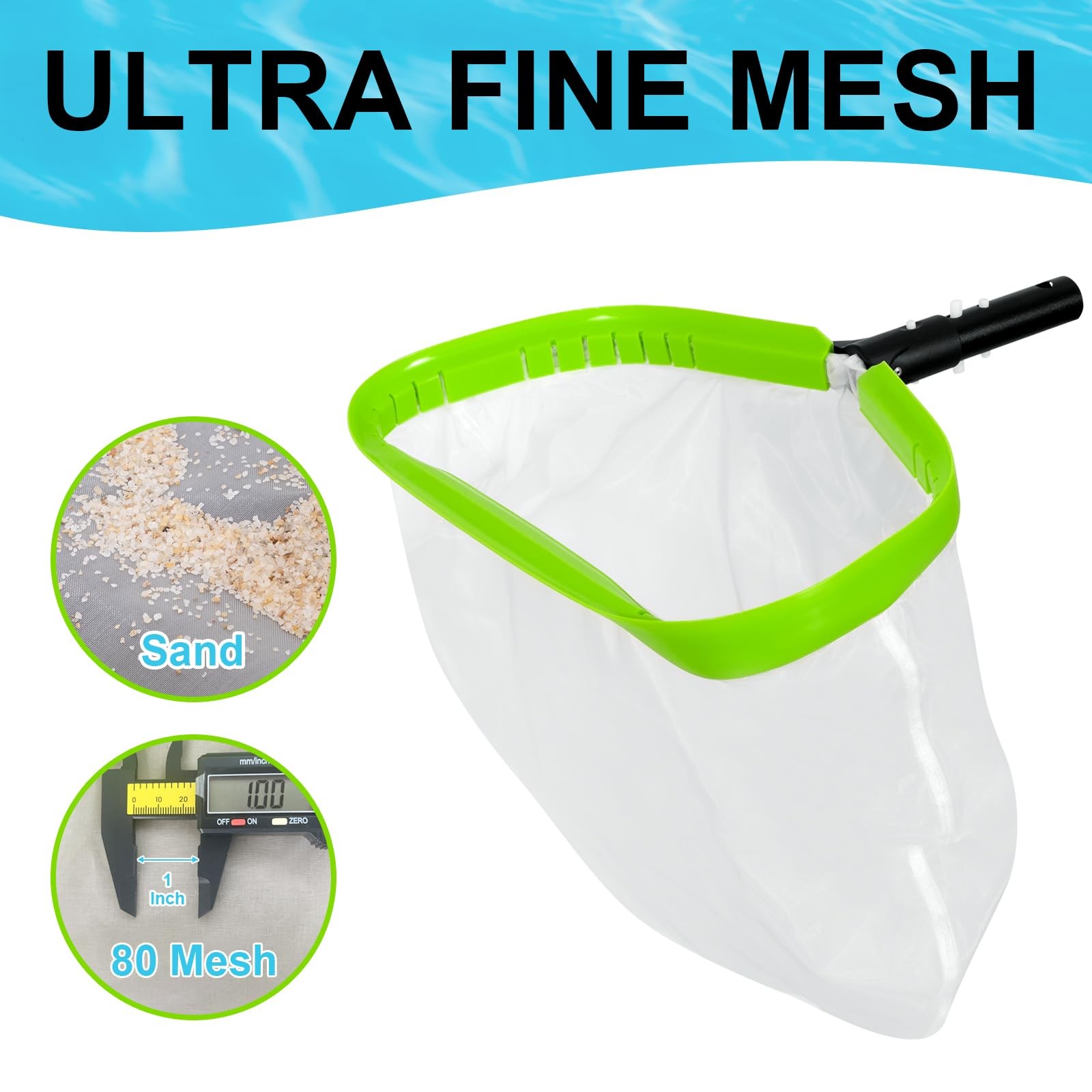 Pool Net,Professional Ultra Fine Mesh Leaf Nylon Rake