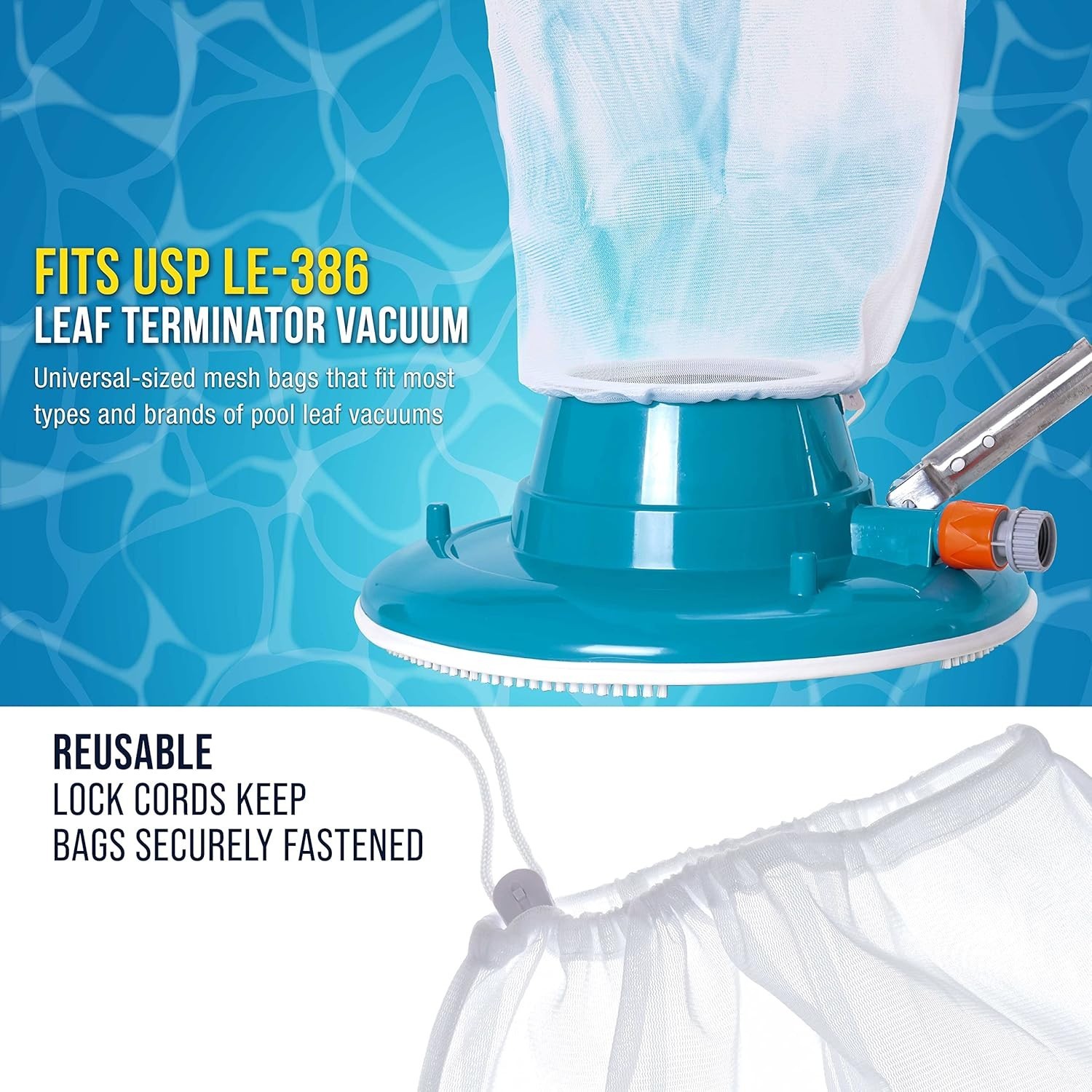 Fine Mesh Filter Bags for Leaf Vacuum Pool Cleaners – 2 Pack, 16&Prime; x 20&Prime;