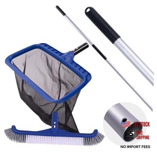 Pool Cleaning Kit, Including Pool Brush & Ultra Fine Mesh Pool Skimmer Net