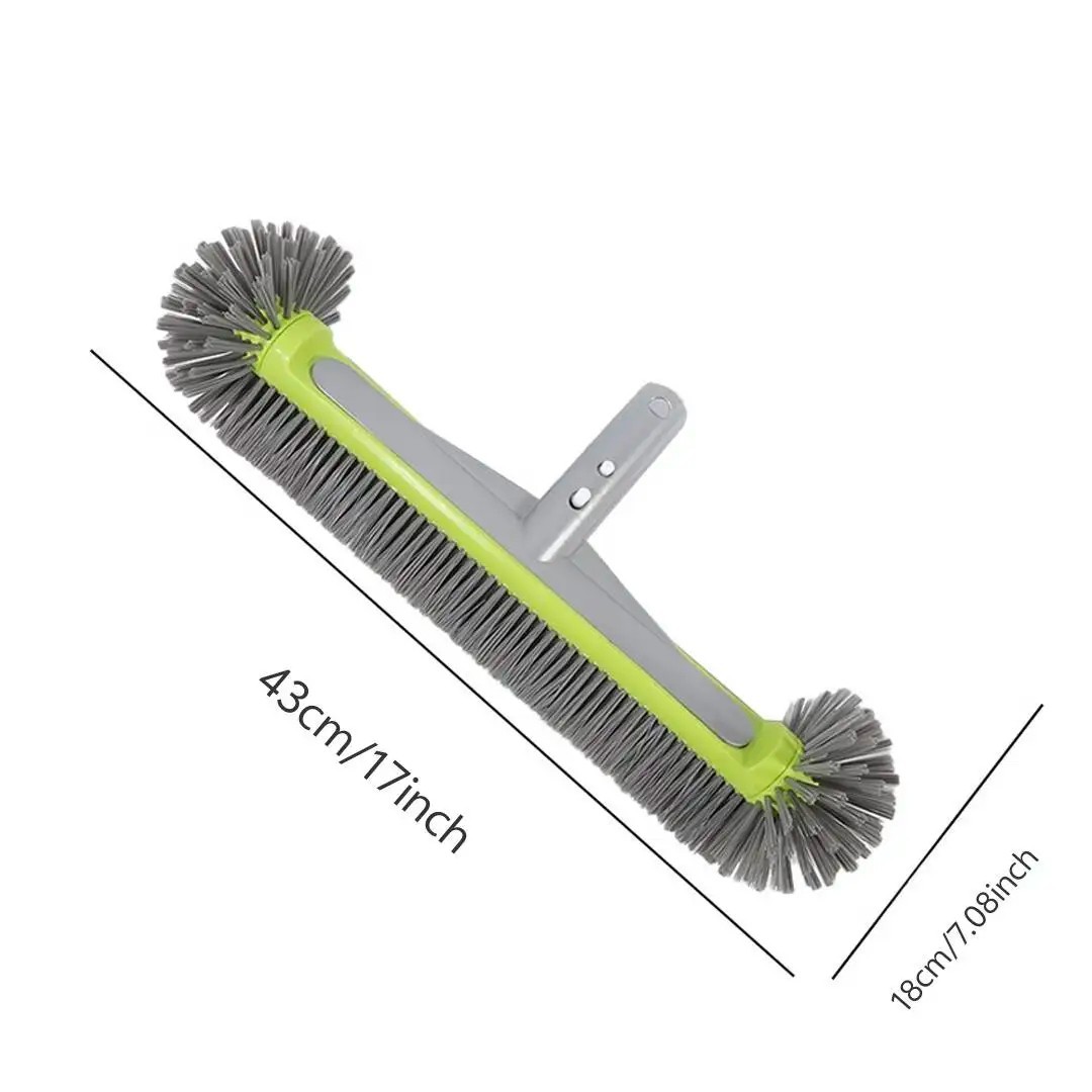 17.5&Prime; Heavy Duty Aluminum Pool Brush Head with 7 Rows Nylon Bristles for Pool Wa