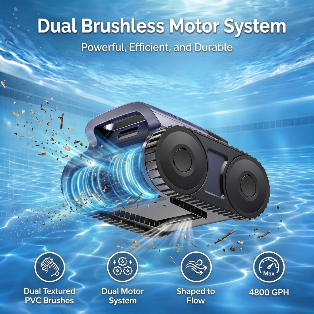 2026 New Cordless Robotic Pool Cleaner Robotic Pool Vacuum Waterline Cleaning