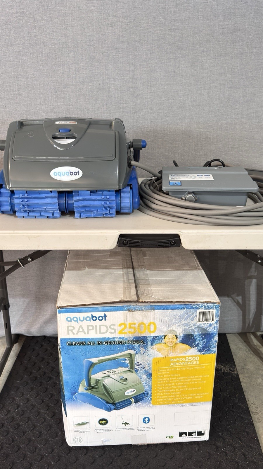 Aquabot Rapids 2500 Automatic Robotic Pool Cleaner In-Ground Tested Works