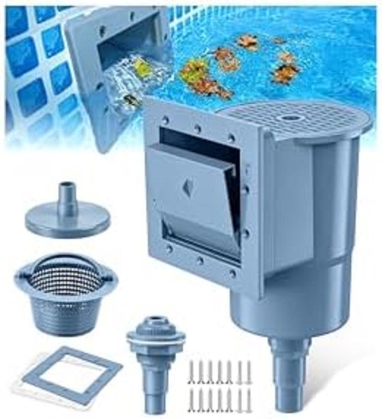 through Wall Skimmer for above Ground Pool, Heavy Duty Wall Mount Pool Skimmer K