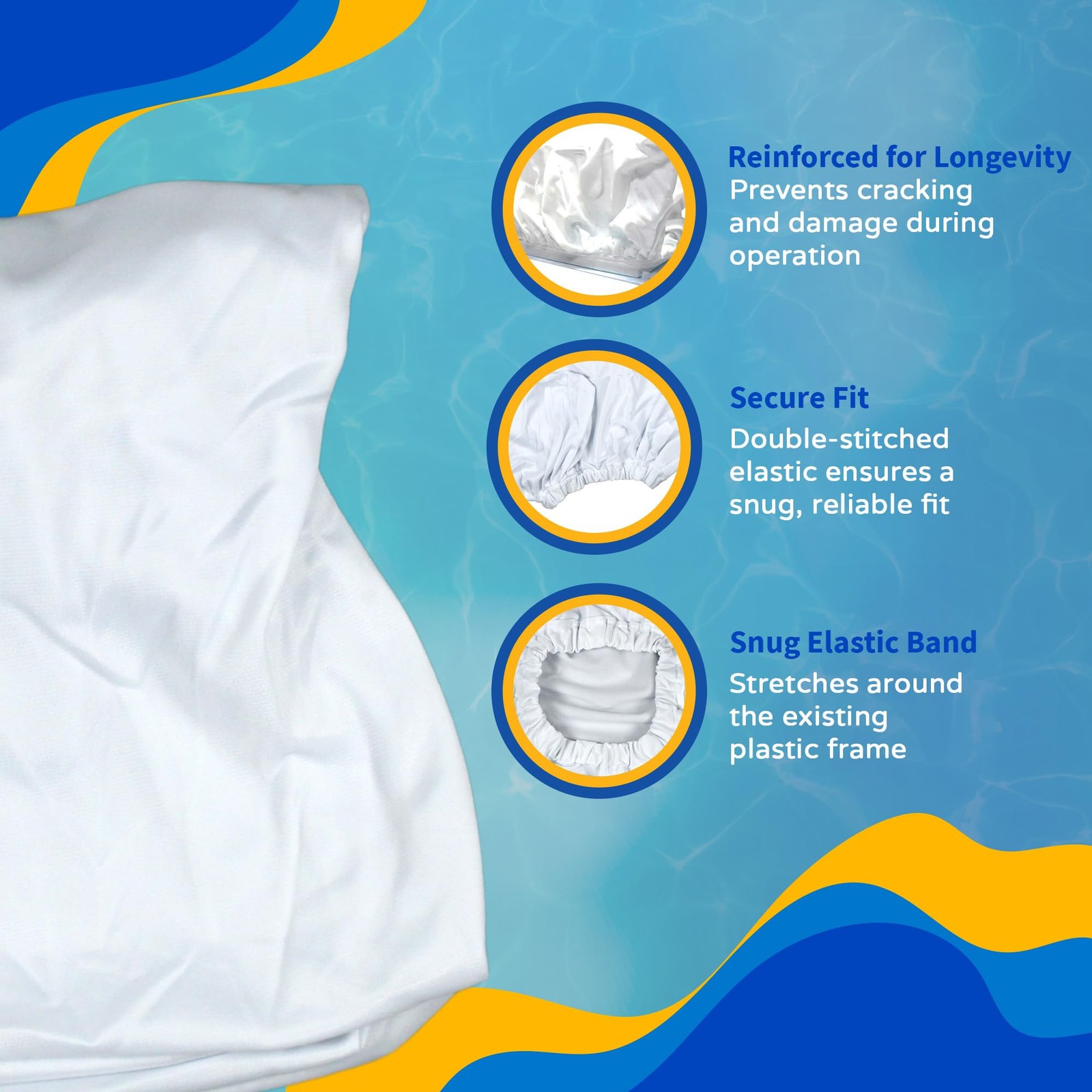 White Pool Cleaner Replacement Filter Bag Aquafirst Aquabot Blue Wave