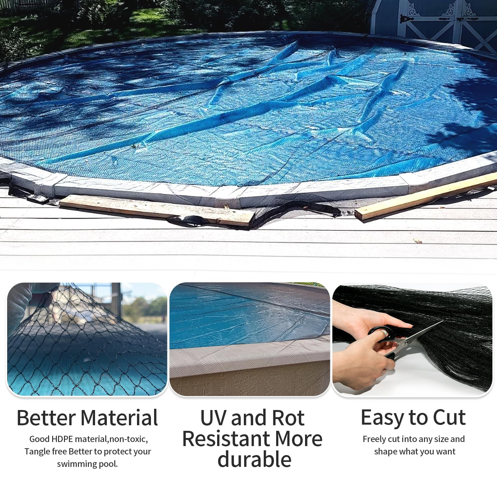 21 Feet Round Pool Leaf Net Cover – Pool Net Cover with 12 Pcs Swimming Pool …