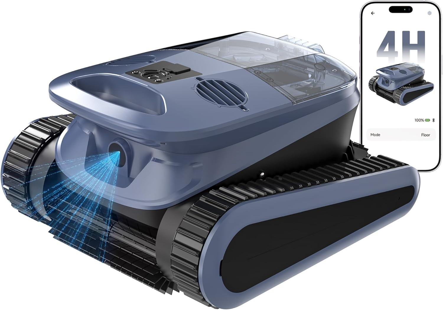 Zyerch 240-Min Cordless Robotic Pool Cleaner Wall-Climbing 2 Brushes&Motors 3230